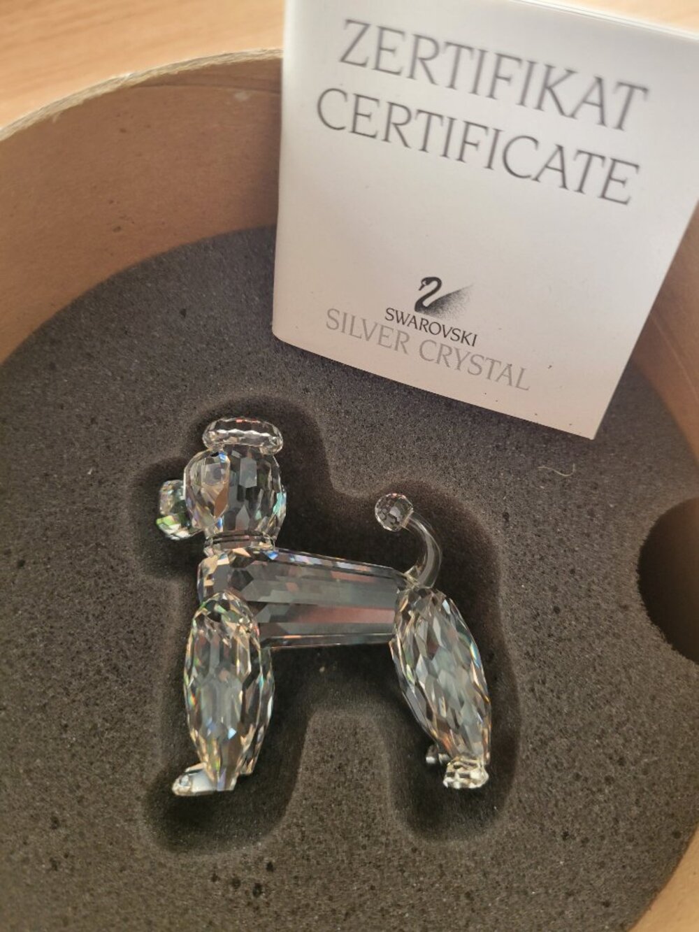 Vintage Swarovski Crystal Poodle Dog 7619 NR000003 Discontinued Figurine AUSTRIA